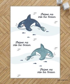 فرش اتاق پسرانه طرح دلفین مدل In the Ocean