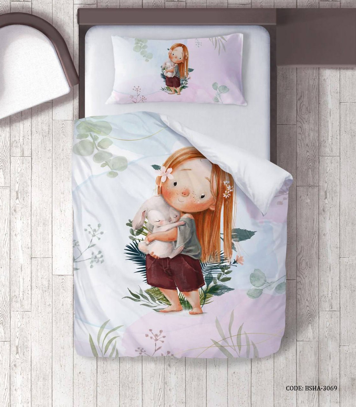 روتختی دخترانه 4 تکه طرح دختر خرگوش به دست مدل My Doll