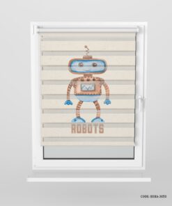 پرده زبرا اتاق پسرانه طرح ربات مدل ROBATS