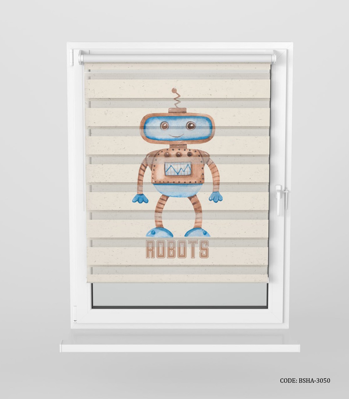 پرده زبرا اتاق پسرانه طرح ربات مدل ROBATS