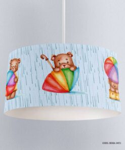 لوستر اتاق پسرانه طرح خرس و چتر مدل It"s Rainy