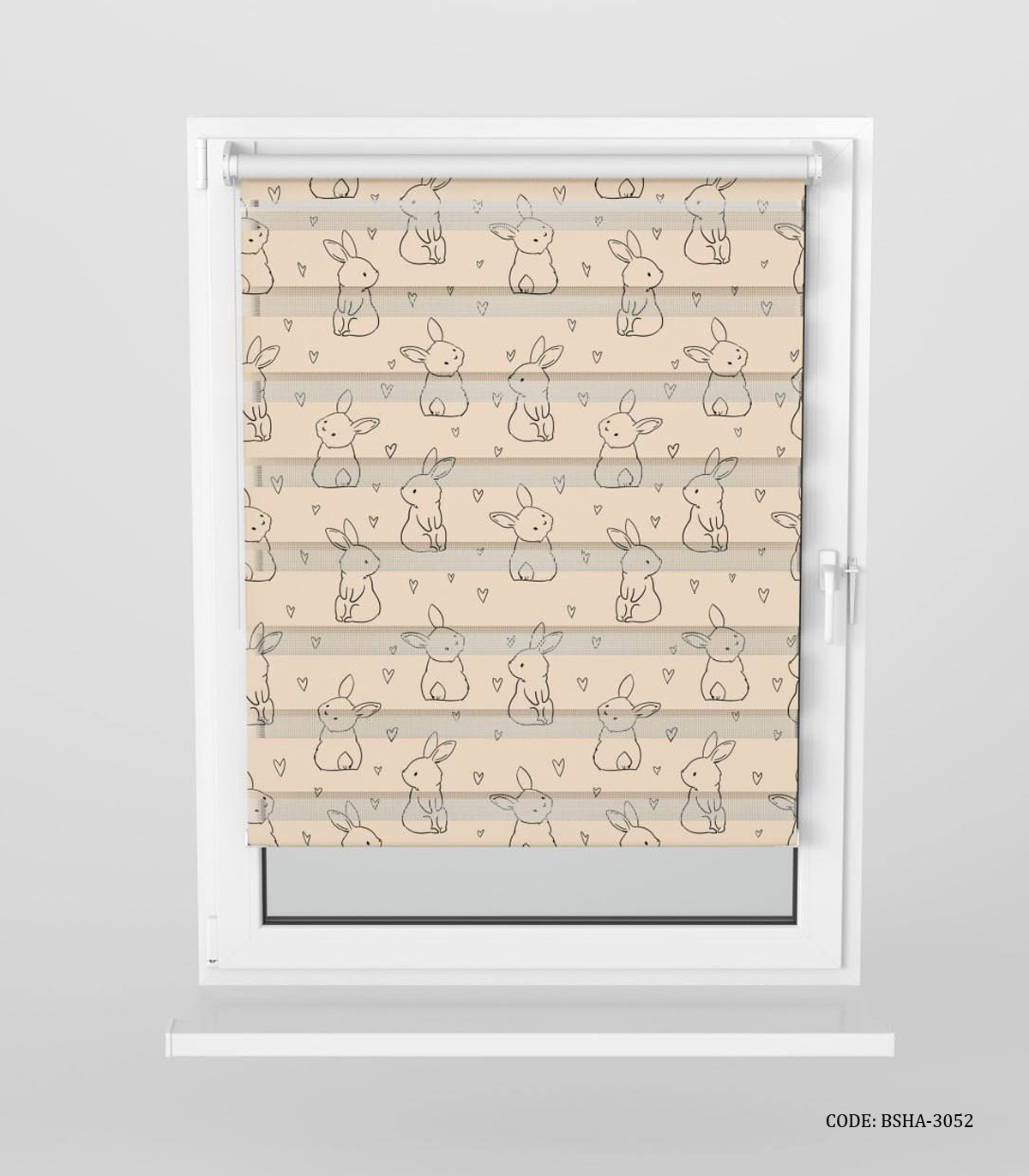 پرده زبرا اتاق دخترانه طرح خرگوش مدل I am Cute