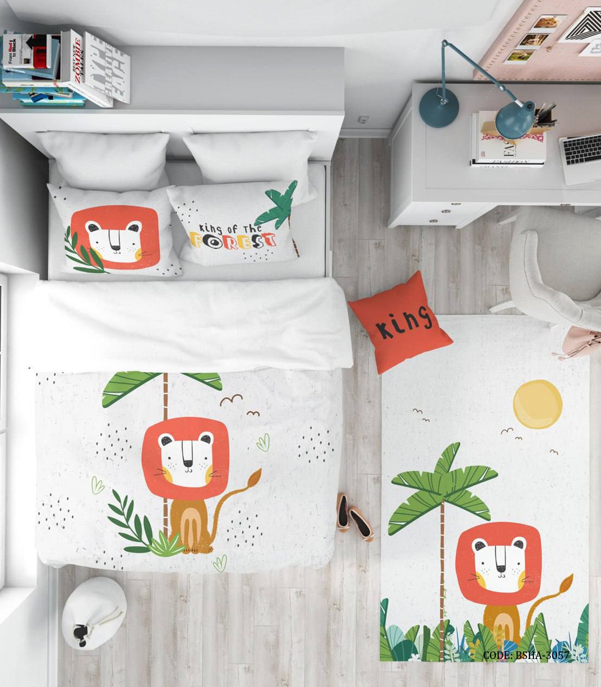 روتختی کودک پسرانه طرح شیر مدل King of the Forest