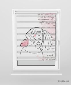 پرده زبرا سفید صورتی اتاق دخترانه طرح پروانه مدل Love Letter