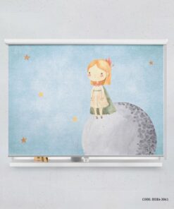 پرده شید اتاق دخترانه طرح مسافر زمین