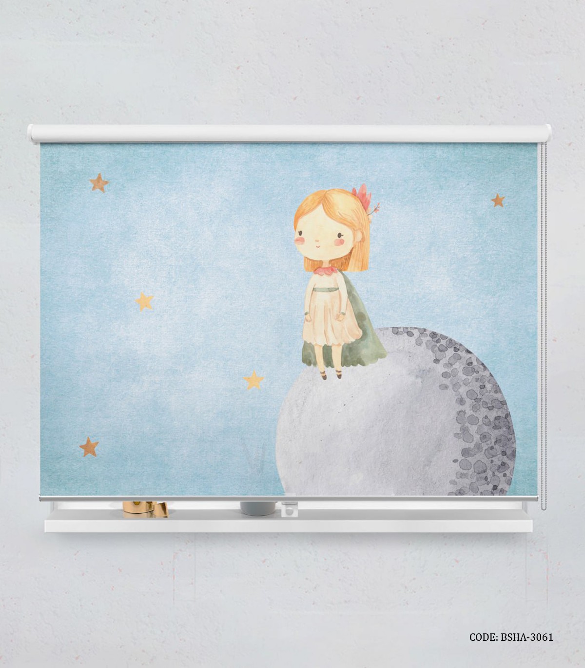 پرده شید اتاق دخترانه طرح مسافر زمین