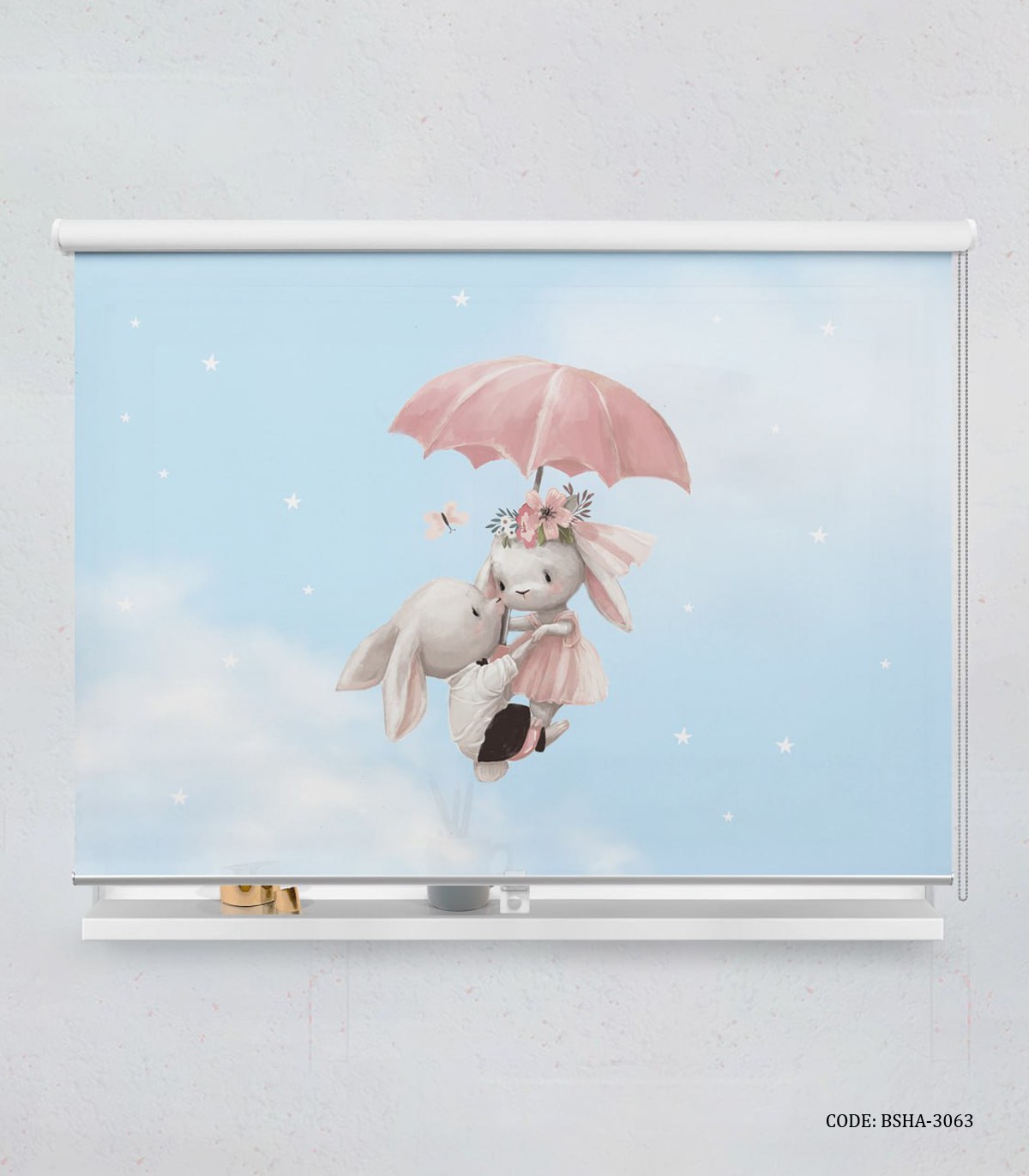 پرده شید اتاق دخترانه طرح خرگوش مدل Be Free