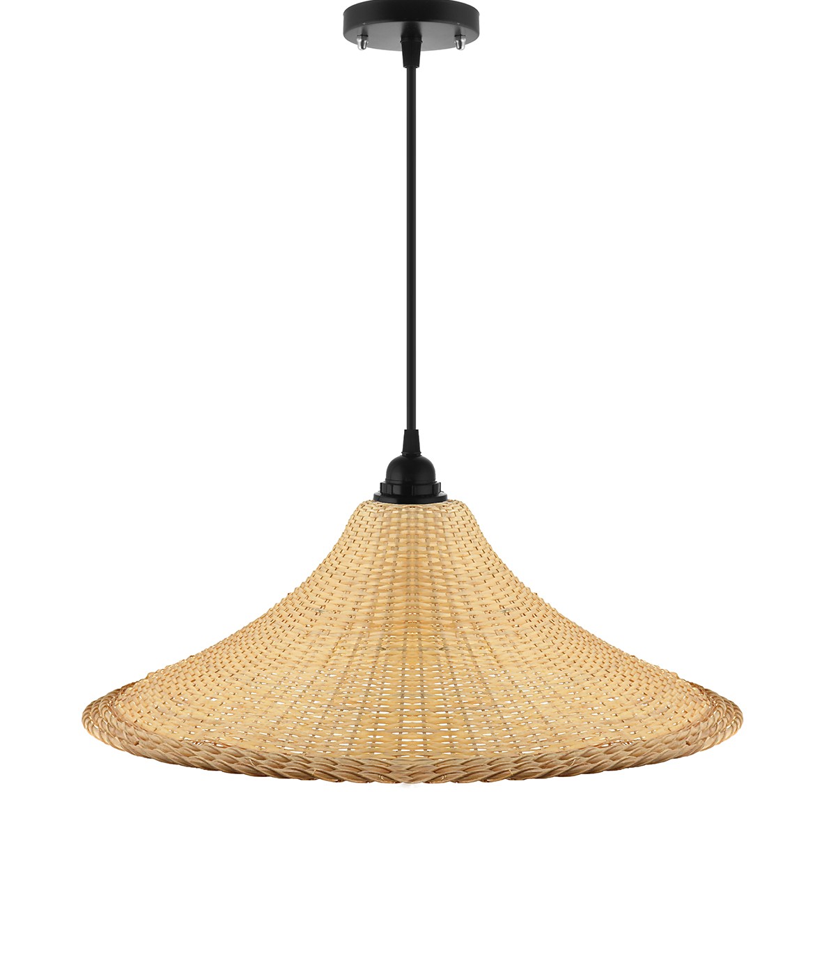 لوستر آویز حصیری ساده مدل ملیسا