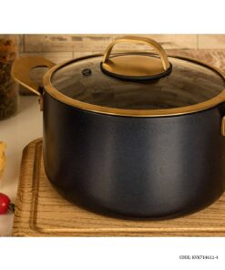 سرویس قابلمه گرانیتی 11 پارچه ویراکیش سورمه ای طلایی مدل سورنا