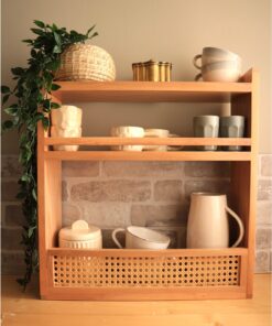 شلف چوبی سه طبقه آشپزخانه رو کابینتی مدل دیبا