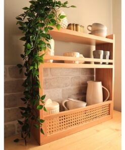 شلف چوبی سه طبقه آشپزخانه رو کابینتی مدل دیبا