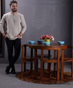 میز ناهارخوری چوبی چهارنفره کم جا مدل سورنا