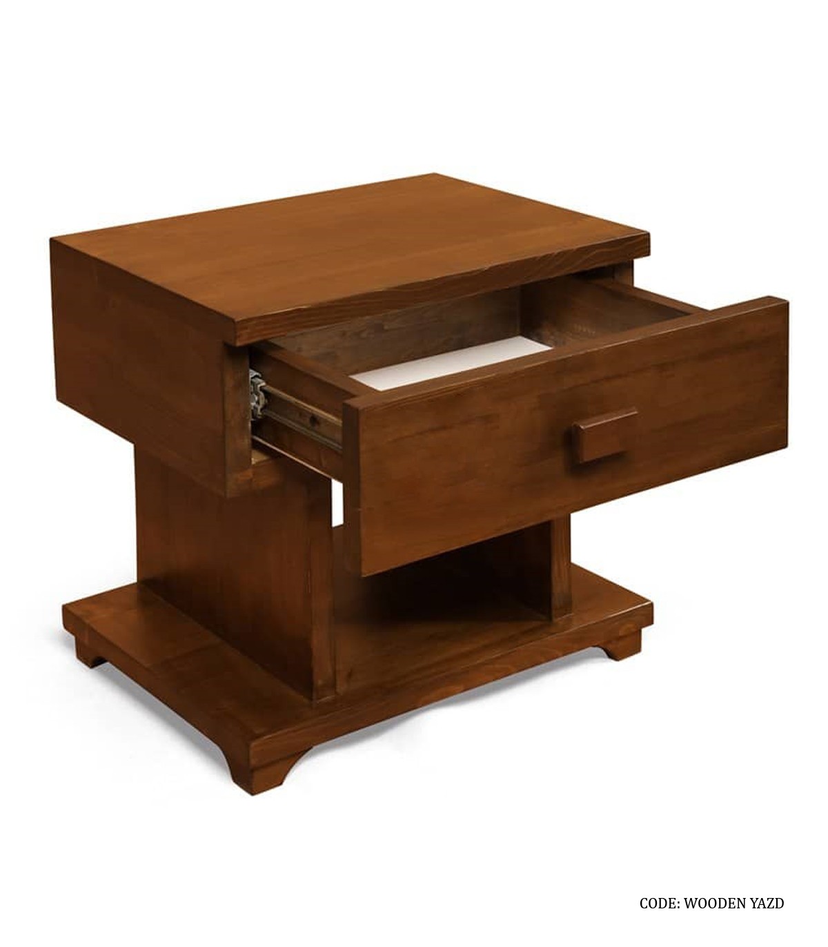 پا تختی چوبی تک کشو مدل روناک