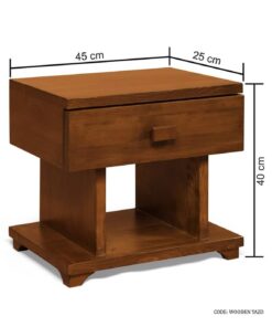 پا تختی چوبی تک کشو مدل روناک