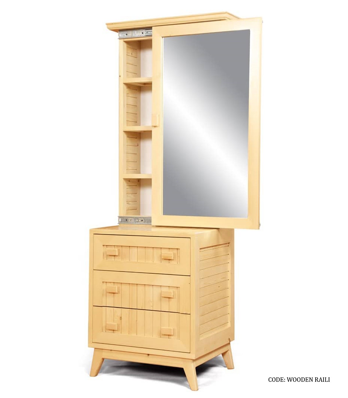 میز آرایش و دراور سه کشو چوبی مدل  رونیکا