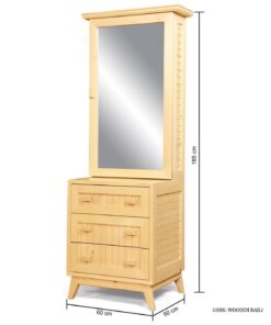 میز آرایش و دراور سه کشو چوبی مدل  رونیکا