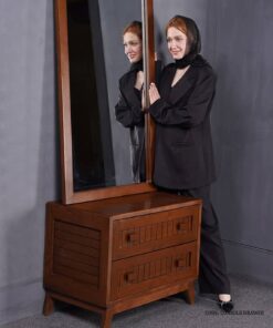 میز آرایش چوبی دو کشو مدل آذین