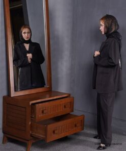 میز آرایش چوبی دو کشو مدل آذین