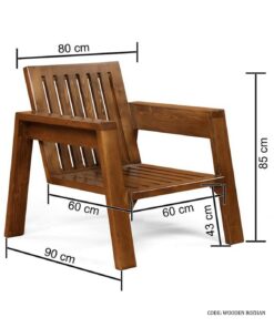 مبل مینیمال چوبی تک نفره مدل روژان
