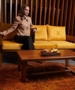 مبل راحتی سه نفره چوبی مدل روزان