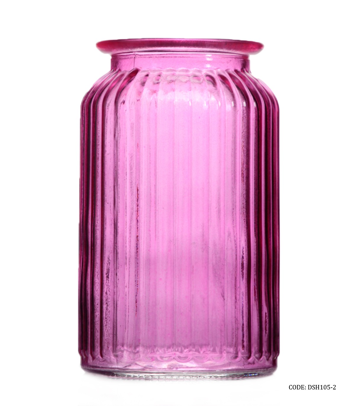 گلدان شیشه ای رومیزی صورتی بلند