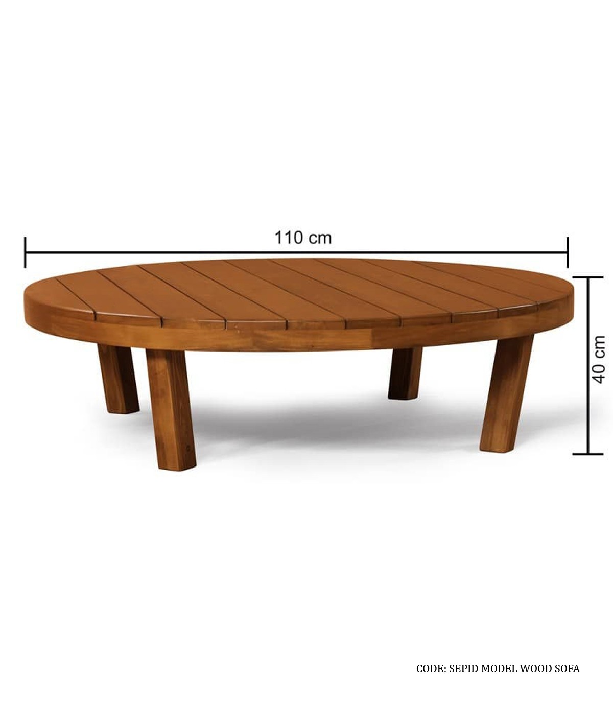 میز جلو مبلی چوبی گرد مدل سپید