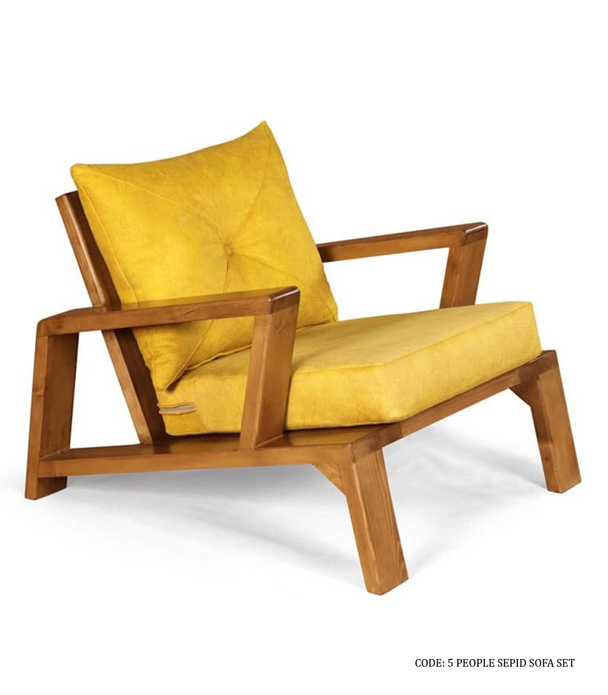 مبل تک نفره چوبی مدل سپید