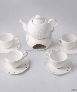 ست چای خوری 4 نفره طرح انگلیش هوم سفید