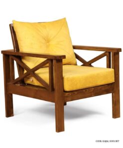 مبل تک نفره چوبی راحتی مدل کژال