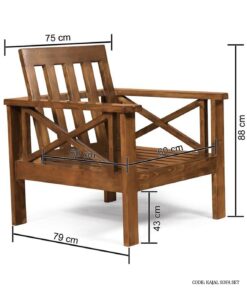 مبل تک نفره چوبی راحتی مدل کژال