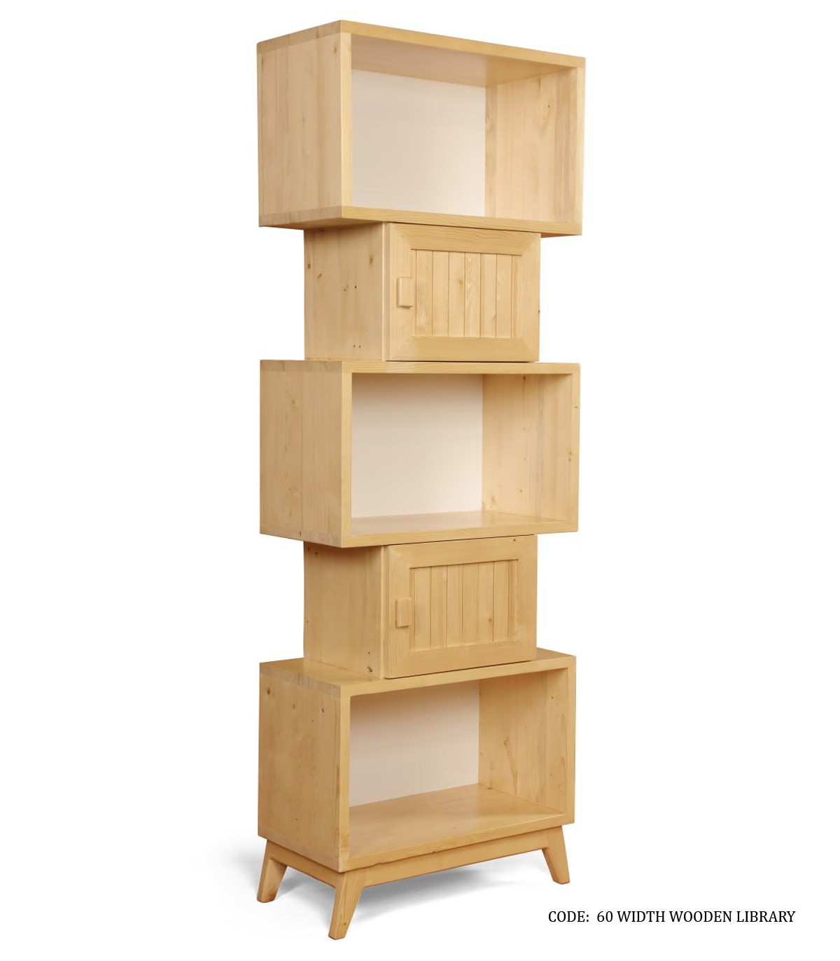 کتابخانه چوبی 5 طبقه کمد دار روناک