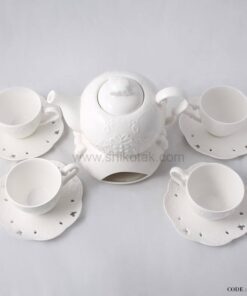 ست چای خوری 4 نفره طرح انگلیش هوم سفید