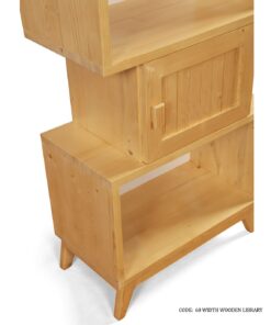 کتابخانه چوبی 5 طبقه کمد دار روناک