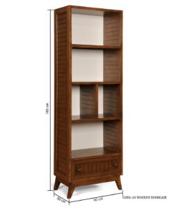 کتابخانه  چوبی 4 طبقه کشودار  مدل رانا