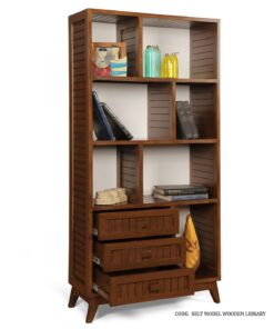 قفسه کتاب چوبی 3 طبقه کشو دار مدل رونیکا