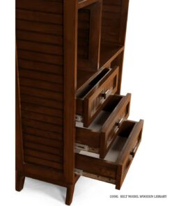 قفسه کتاب چوبی 3 طبقه کشو دار مدل رونیکا