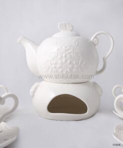ست چای خوری 4 نفره طرح انگلیش هوم سفید