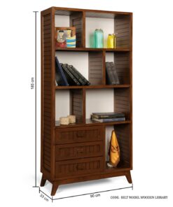 قفسه کتاب چوبی 3 طبقه کشو دار مدل رونیکا