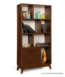 قفسه کتاب چوبی 3 طبقه کشو دار مدل رونیکا