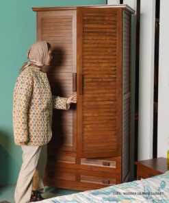 کمد لباس چوبی دو کشو مدل رکسان