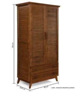 کمد لباس چوبی دو کشو مدل رکسان