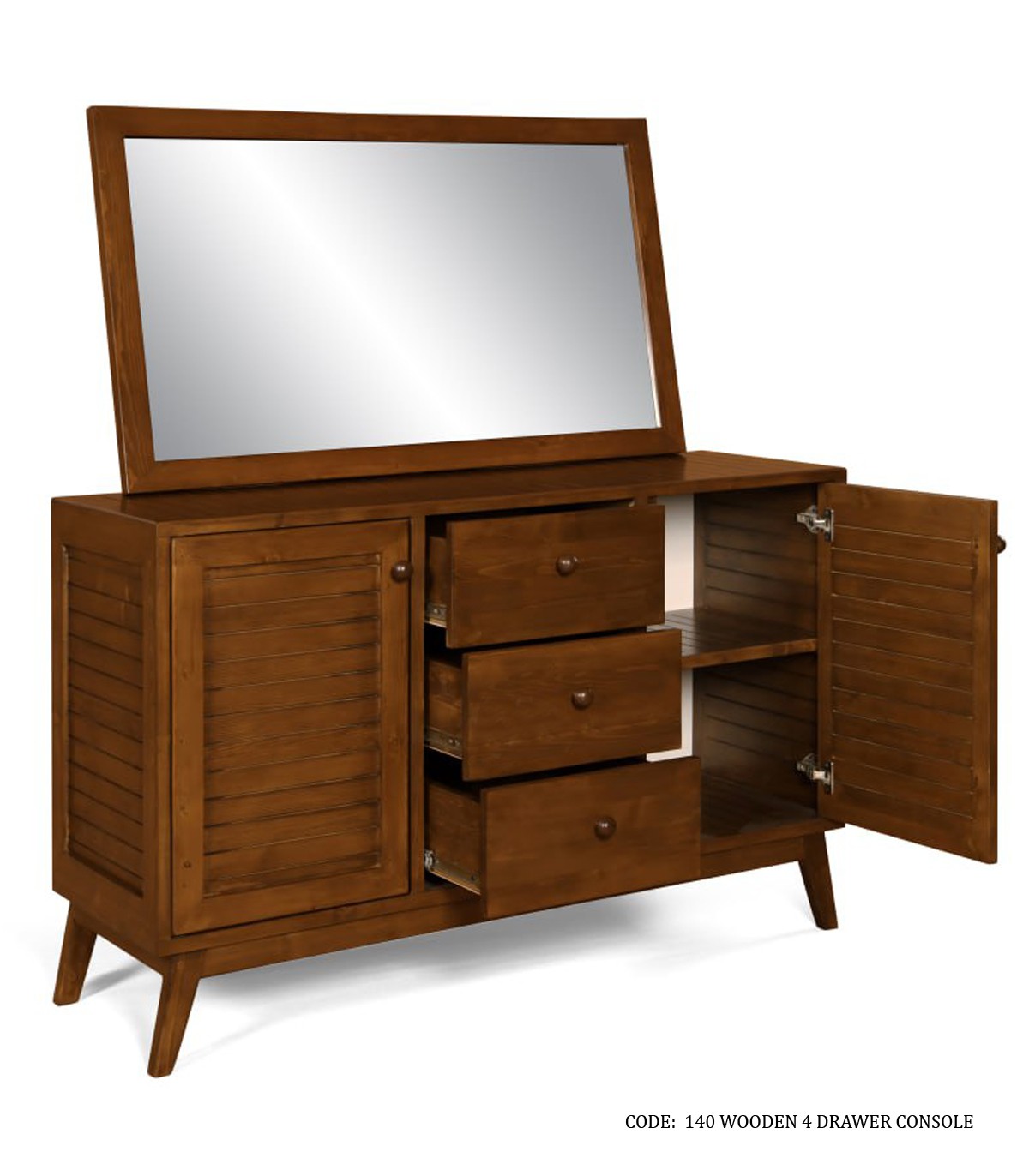 کنسول چوبی سه کشو مدل رانا