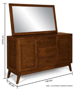 کنسول چوبی سه کشو مدل رانا