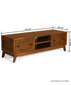میز تلویزیون چوبی دو کشو طول 140 مدل ماهانا