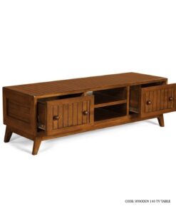 میز تلویزیون چوبی دو کشو طول 140 مدل ماهانا