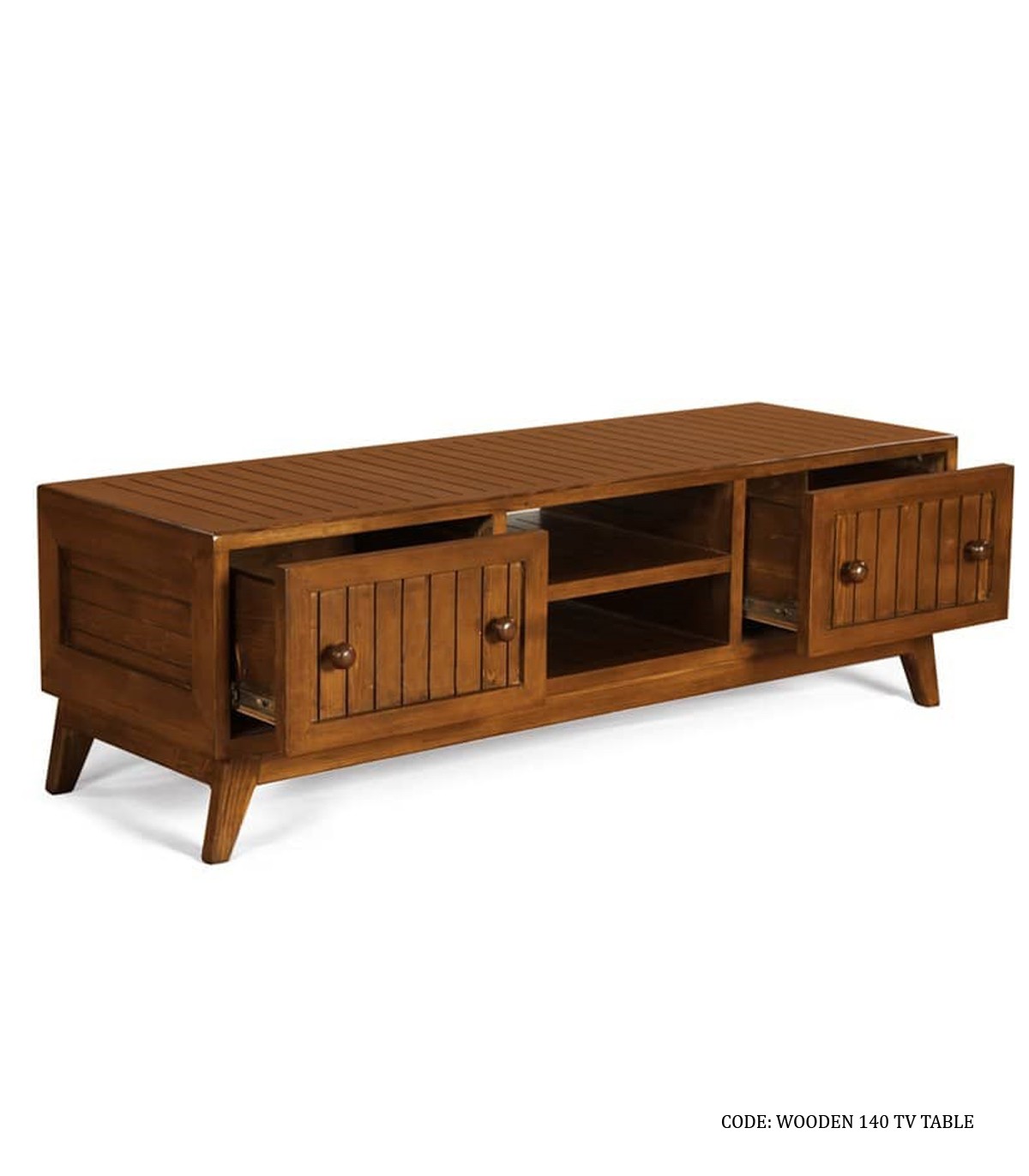 میز تلویزیون چوبی دو کشو طول 140 مدل ماهانا