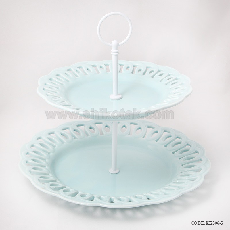 شیرینی خوری دو طبقه طرح دار انگلیش هوم آبی