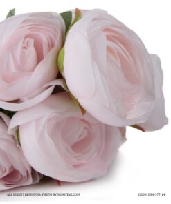 دسته گل مصنوعی رز صورتی هلندی مدل 377-10