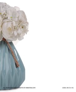 گلدان سرامیکی ریسمان دار آبی