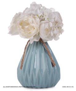 گلدان سرامیکی ریسمان دار آبی